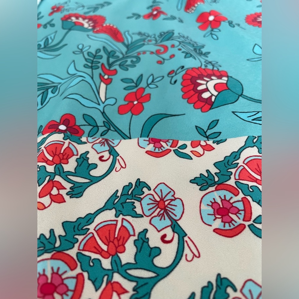 Patchwork Boho Peasant Blouse Top 2XL Floral Spring Balloon Sleeve Casual Tassel - Picture 11 of 16